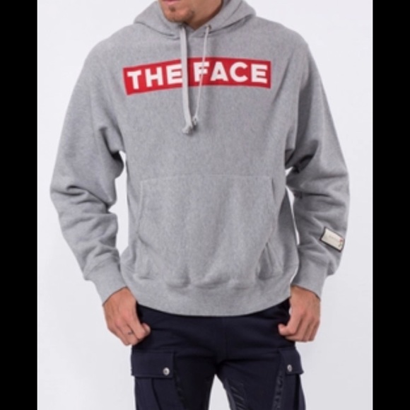 Gucci The Face Hooded Sweatshirt Grey Sz S